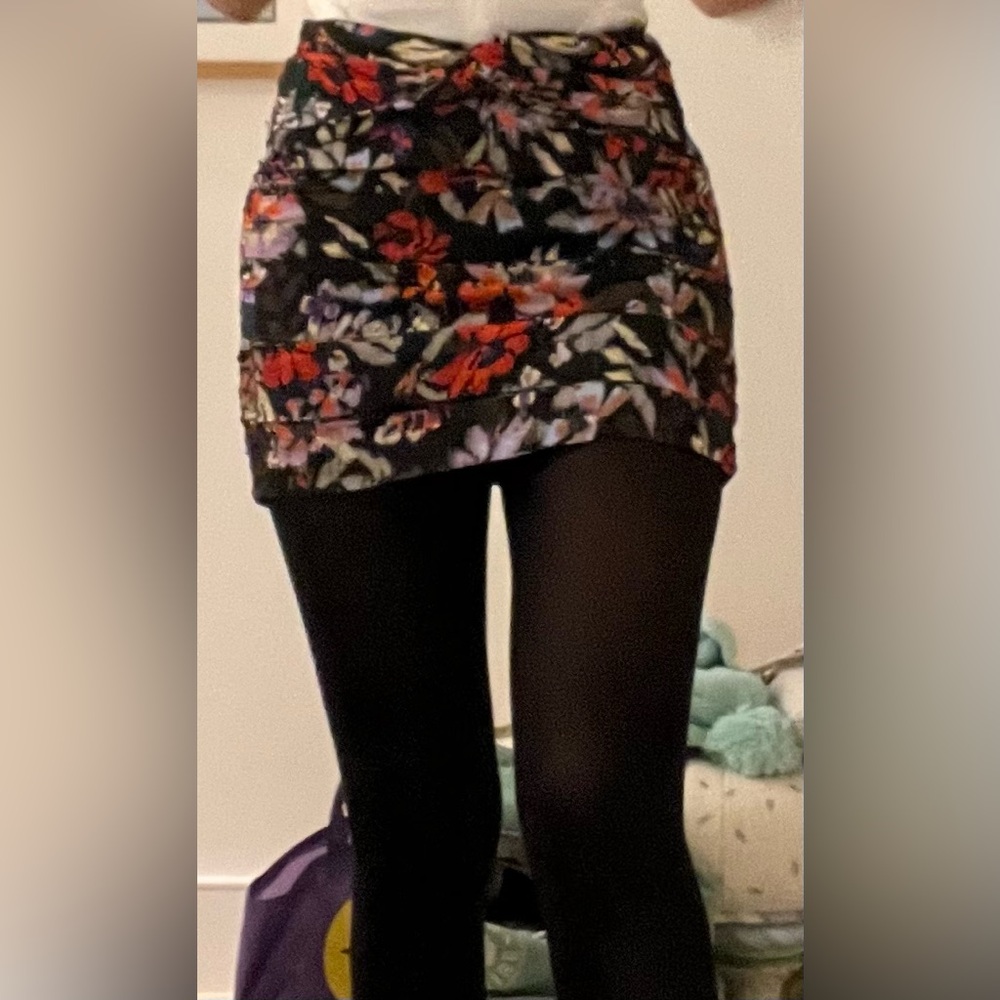 Zara Black Floral Skirt